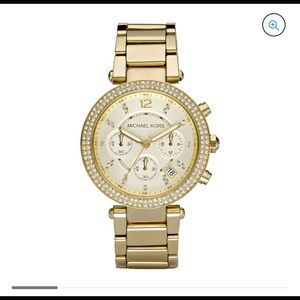 Michael Kors Women's Parker Chronograph Gold-Tone Stainless Steel Watch